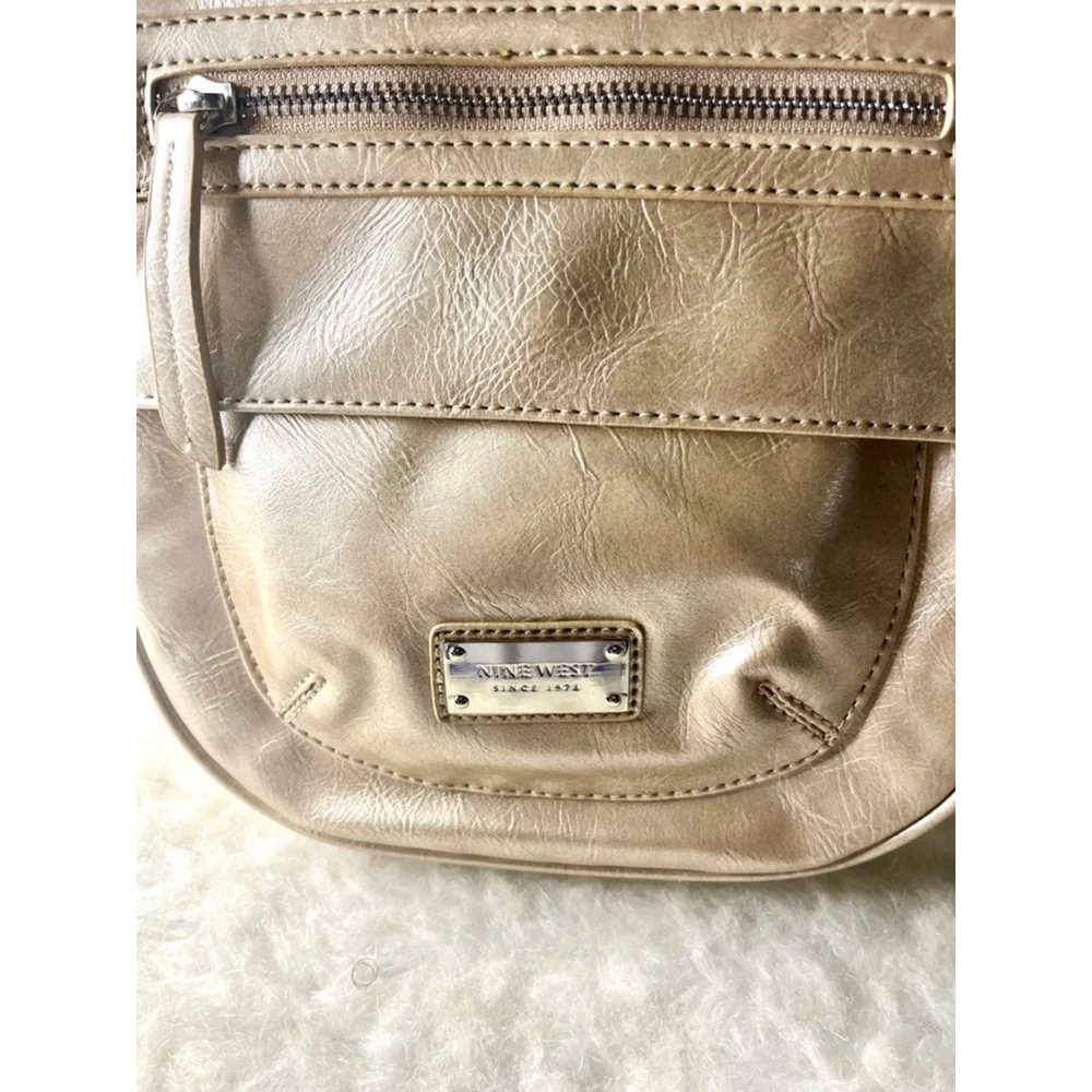 Nine West Tan Gold Crossbody Bag Purse